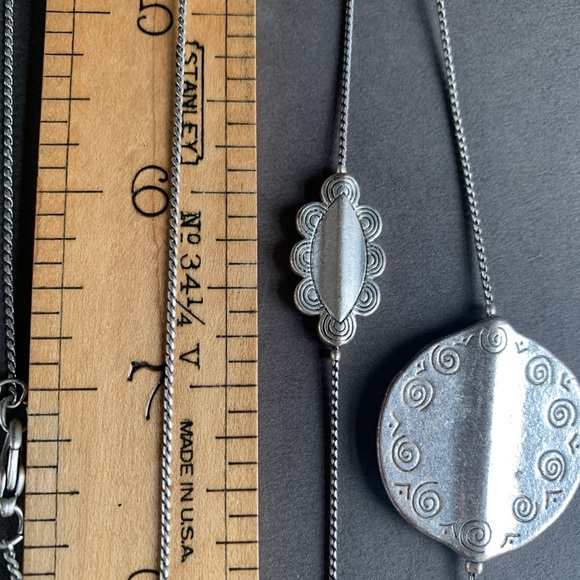 Boho Silver Tone Long  Necklace - Picture 11 of 15